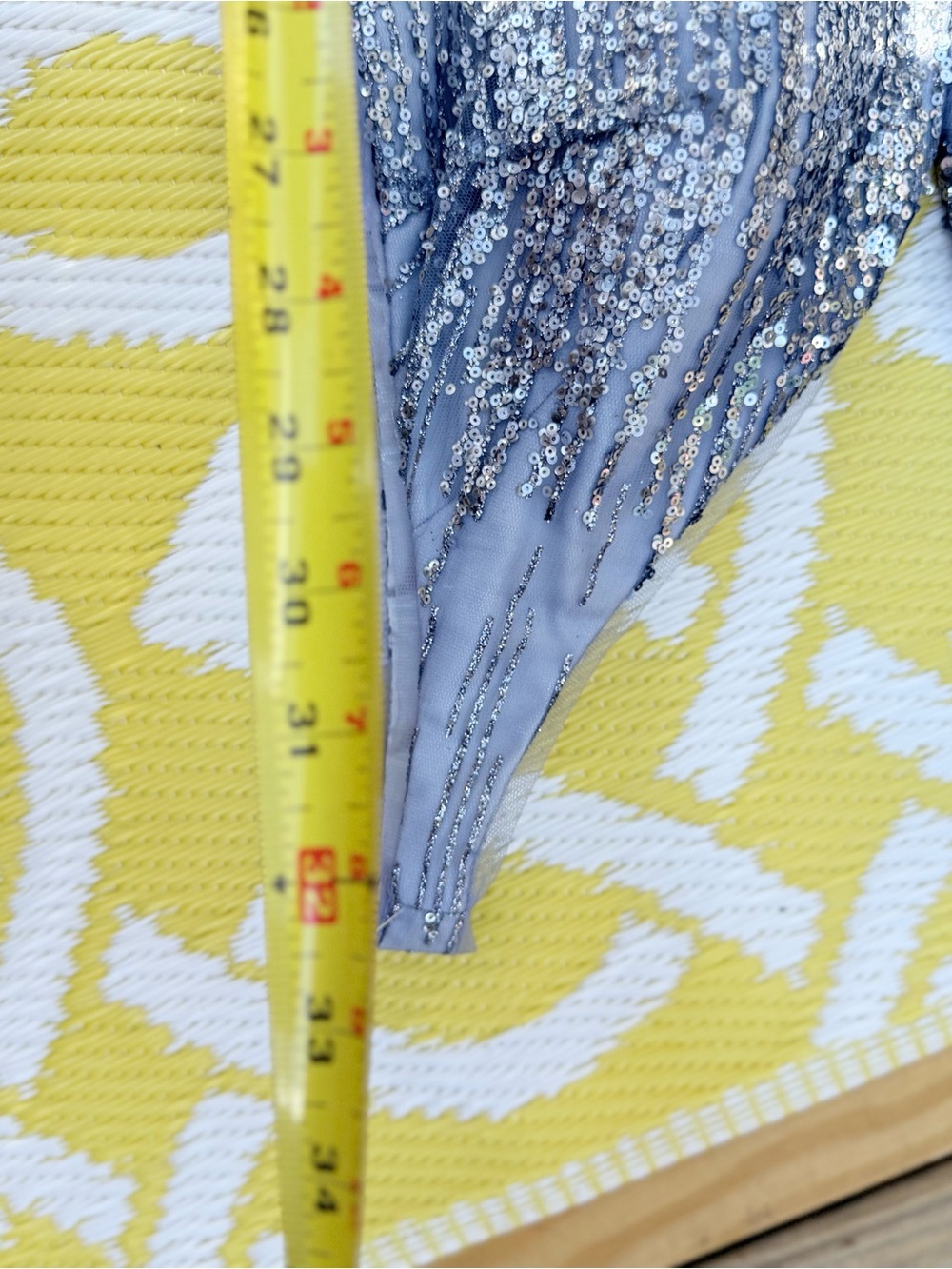 Silver Glitter Tulle Party Dress size 16 Jovani silver blue homecoming prom - Picture 10 of 10